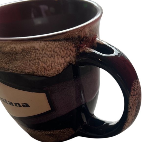PCF MONTANA Souvenir Earth Tones Glazed Coffee Mug With Purple - Picture 8 of 8